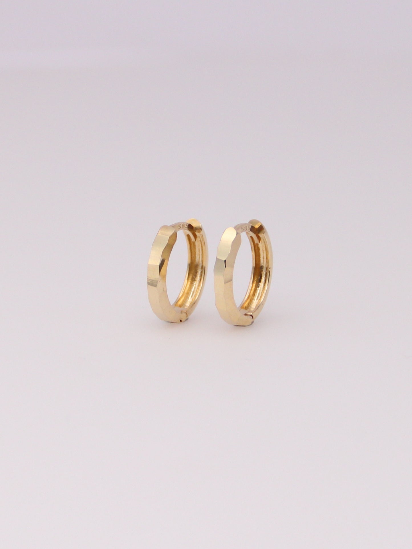 Faceted Snap Closure Hoops