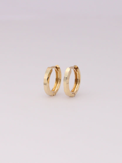 Faceted Snap Closure Hoops