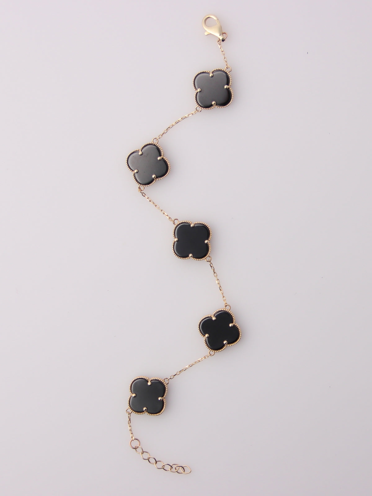 Onyx Clover Motif Bracelet