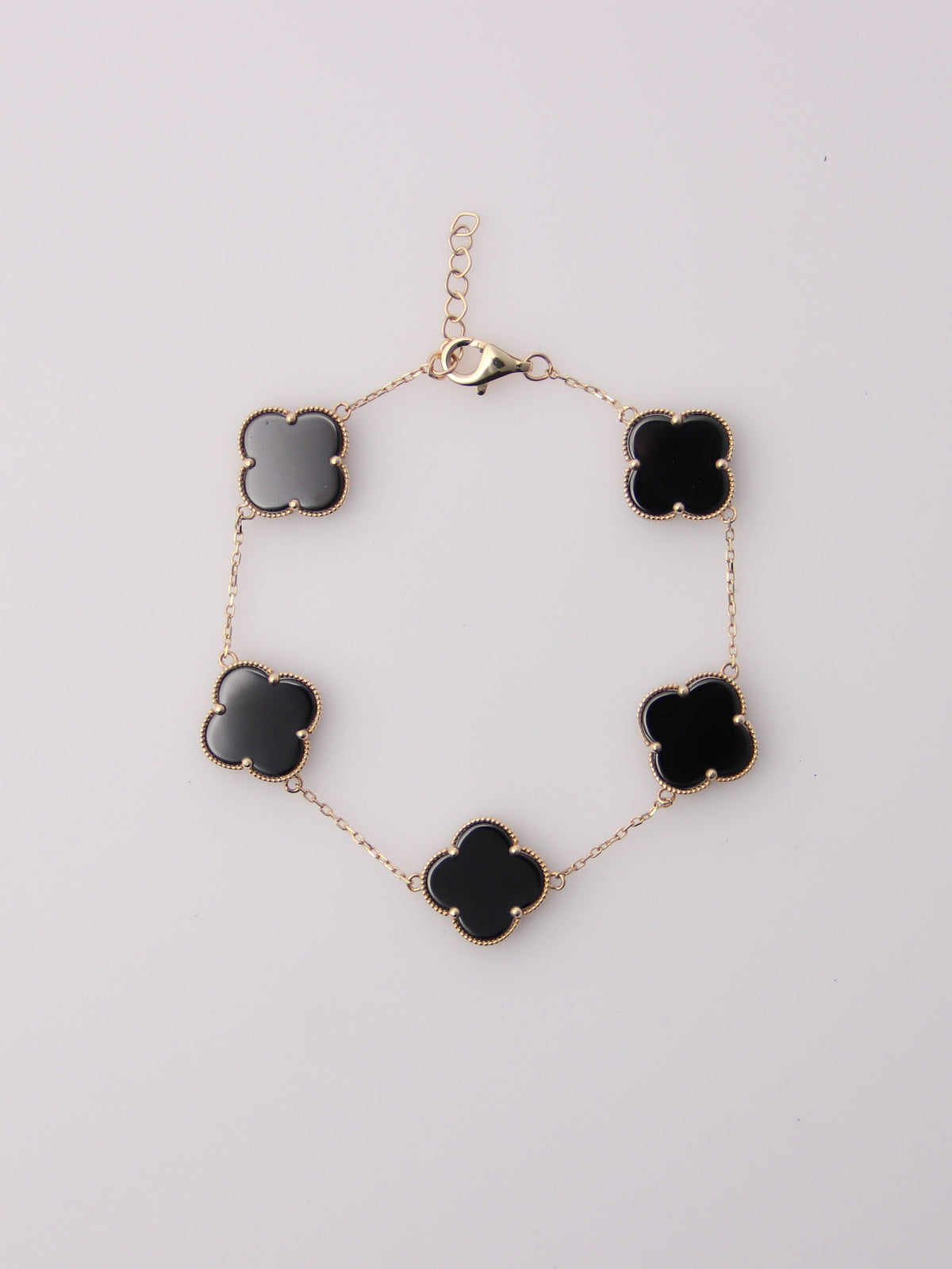 Onyx Clover Motif Bracelet