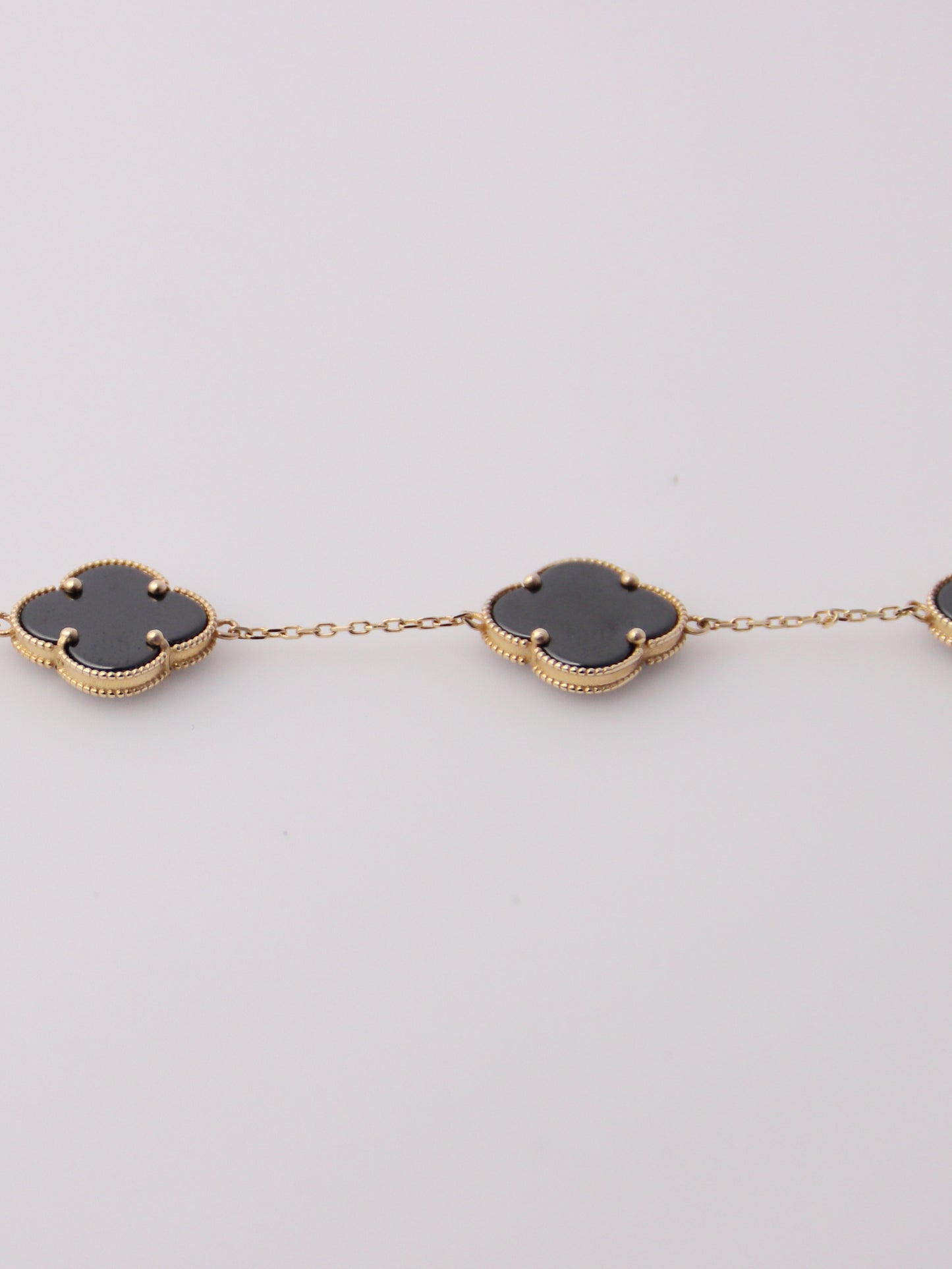 Onyx Clover Motif Bracelet