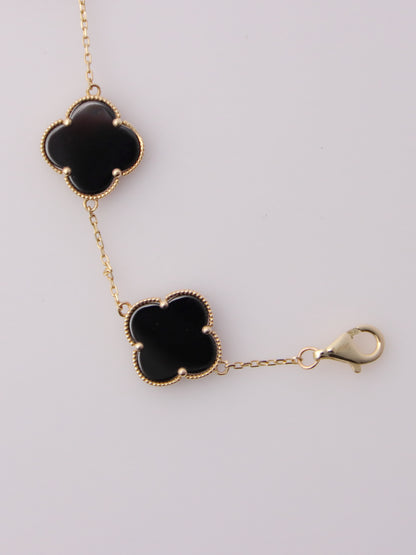 Onyx Clover Motif Bracelet
