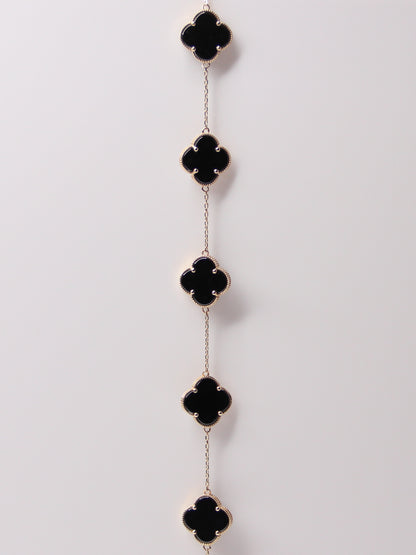 Onyx Clover Motif Bracelet