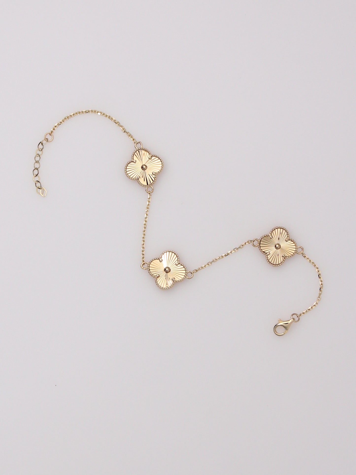 Guilloché Clover Motif Bracelet