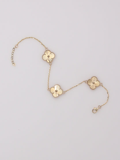 Guilloché Clover Motif Bracelet