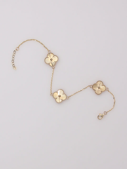 Guilloché Clover Motif Bracelet