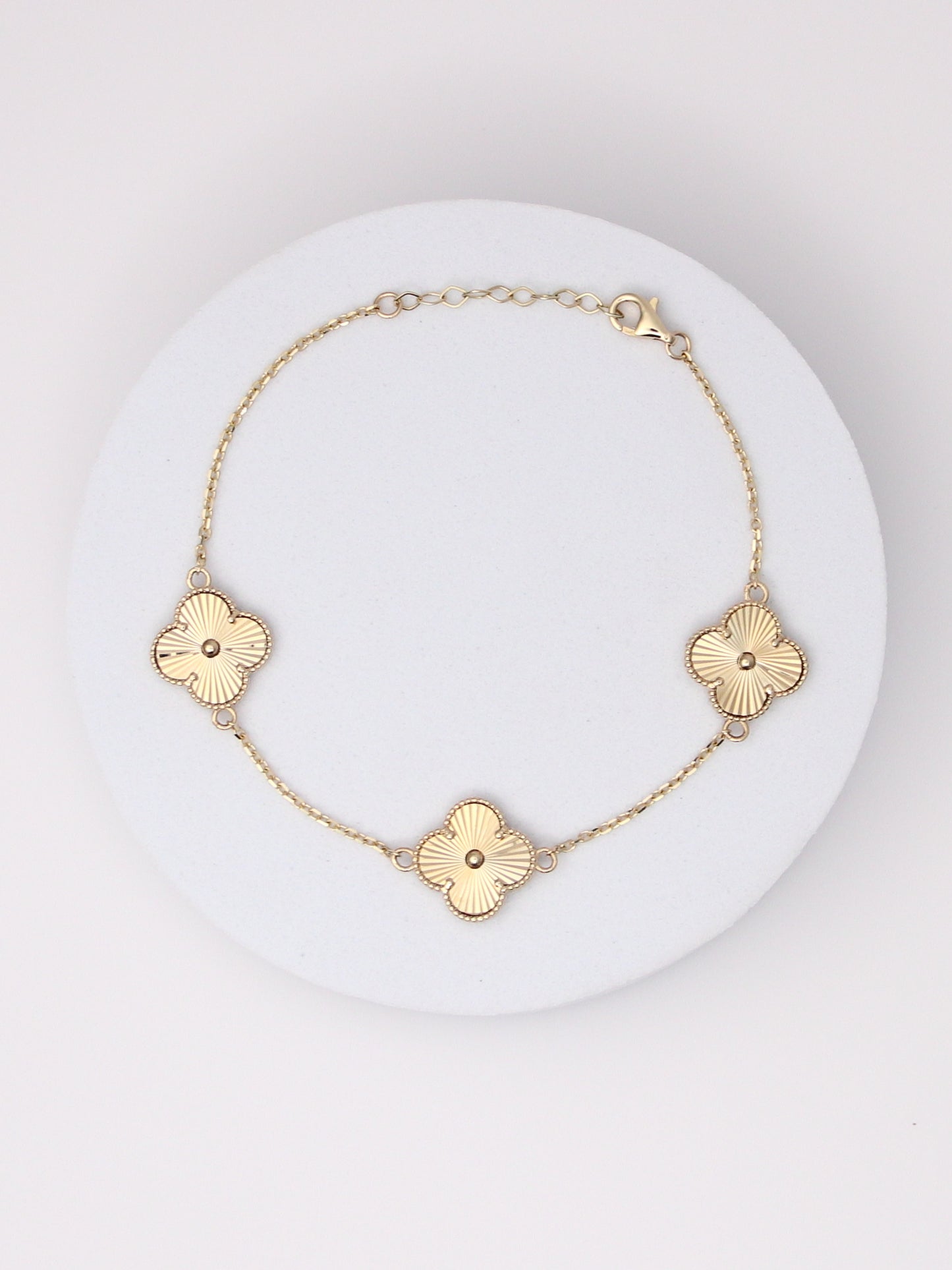 Guilloché Clover Motif Bracelet