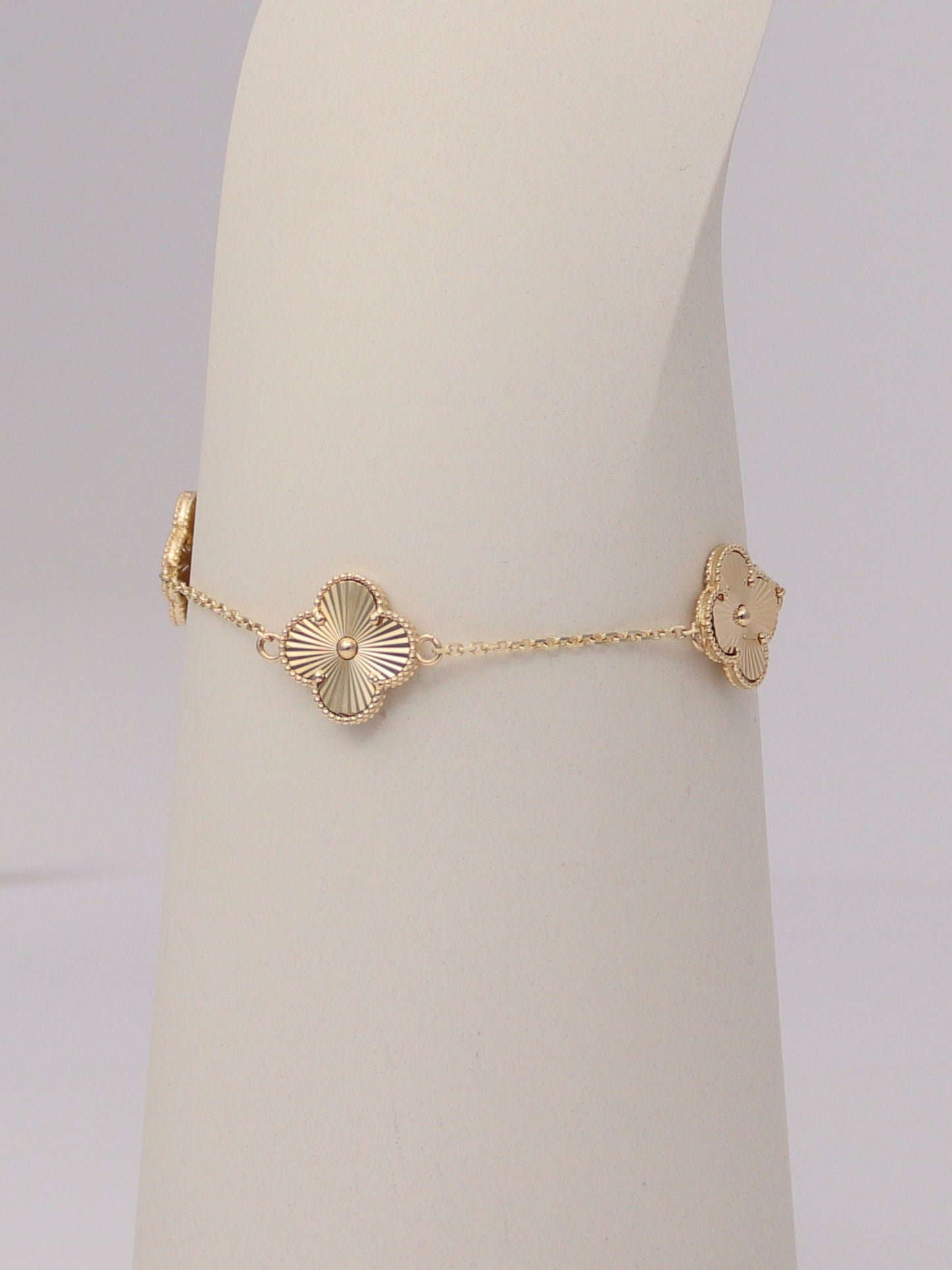 Guilloché Clover Motif Bracelet
