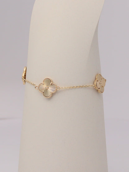 Guilloché Clover Motif Bracelet