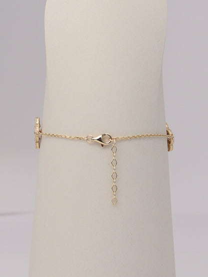 Guilloché Clover Motif Bracelet