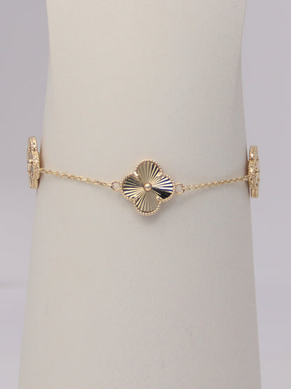 Guilloché Clover Motif Bracelet