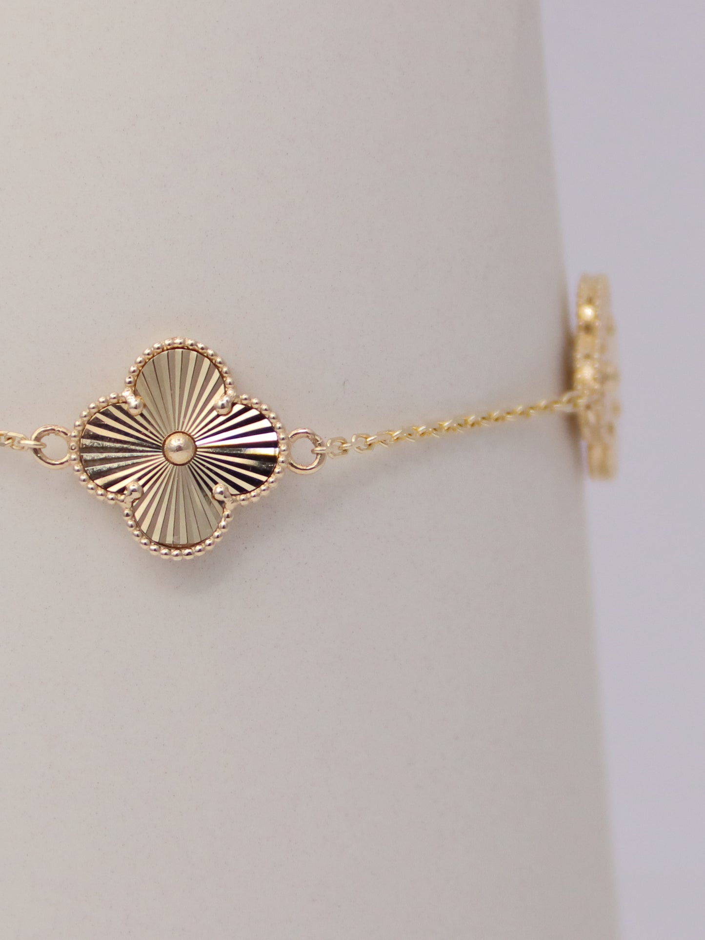 Guilloché Clover Motif Bracelet