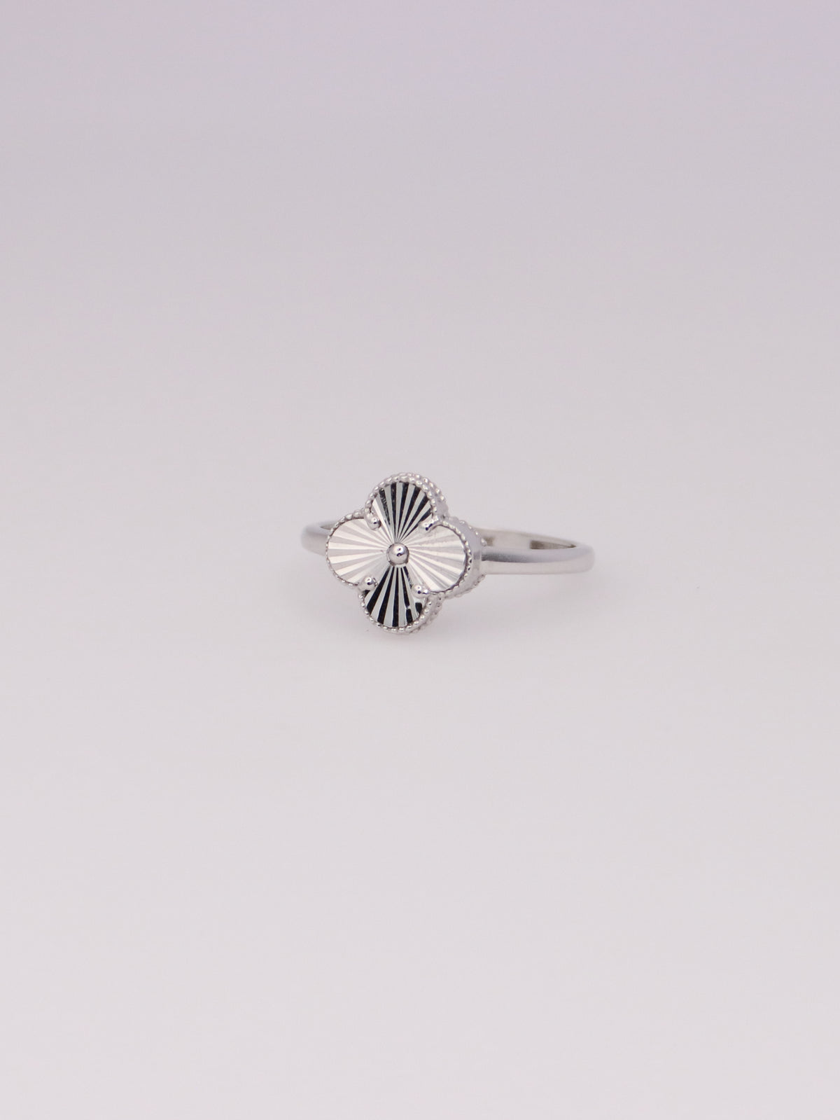 Guilloché Clover Ring