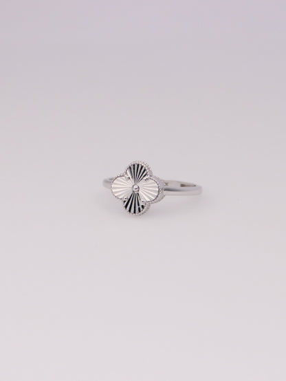 Guilloché Clover Ring