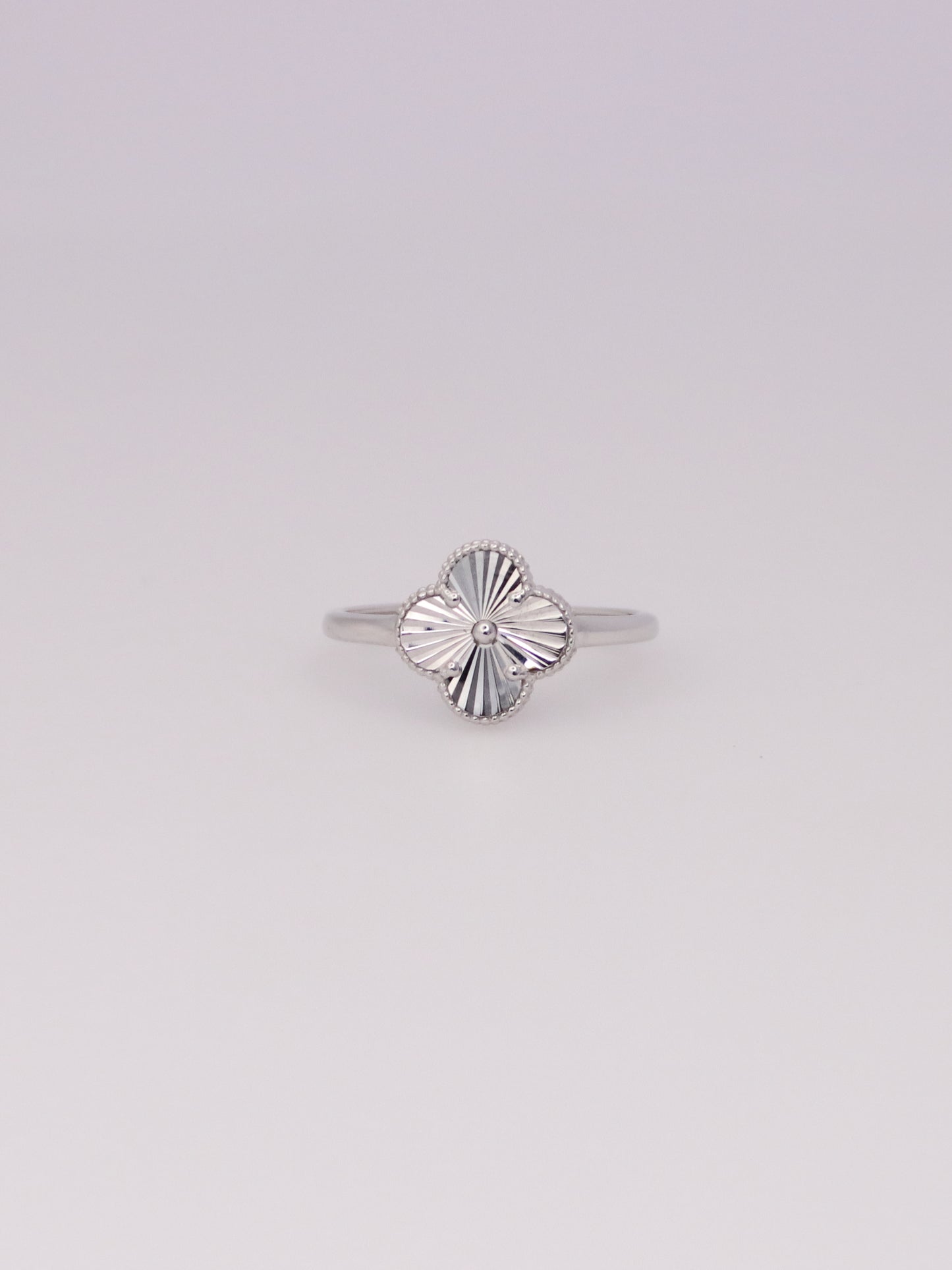 Guilloché Clover Ring