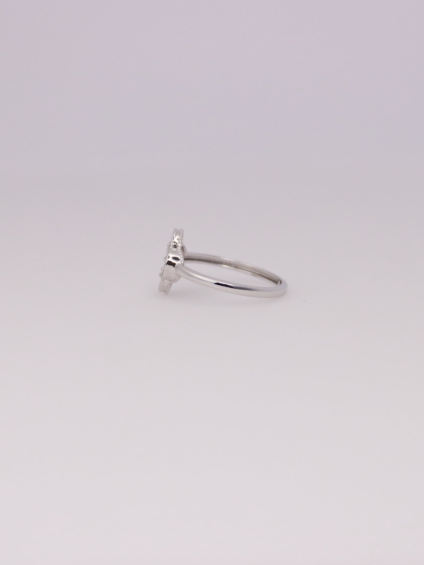 Guilloché Clover Ring