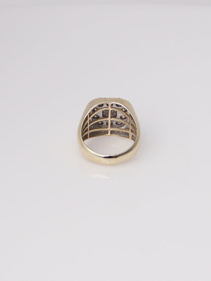 10K Yellow Gold Diamond Cluster Ring