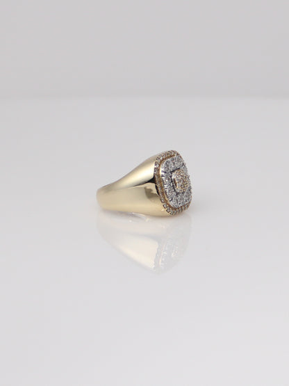 10K Yellow Gold Diamond Cluster Ring