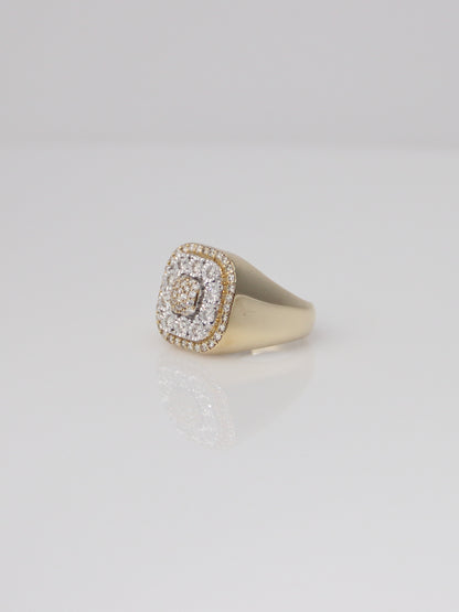 10K Yellow Gold Diamond Cluster Ring