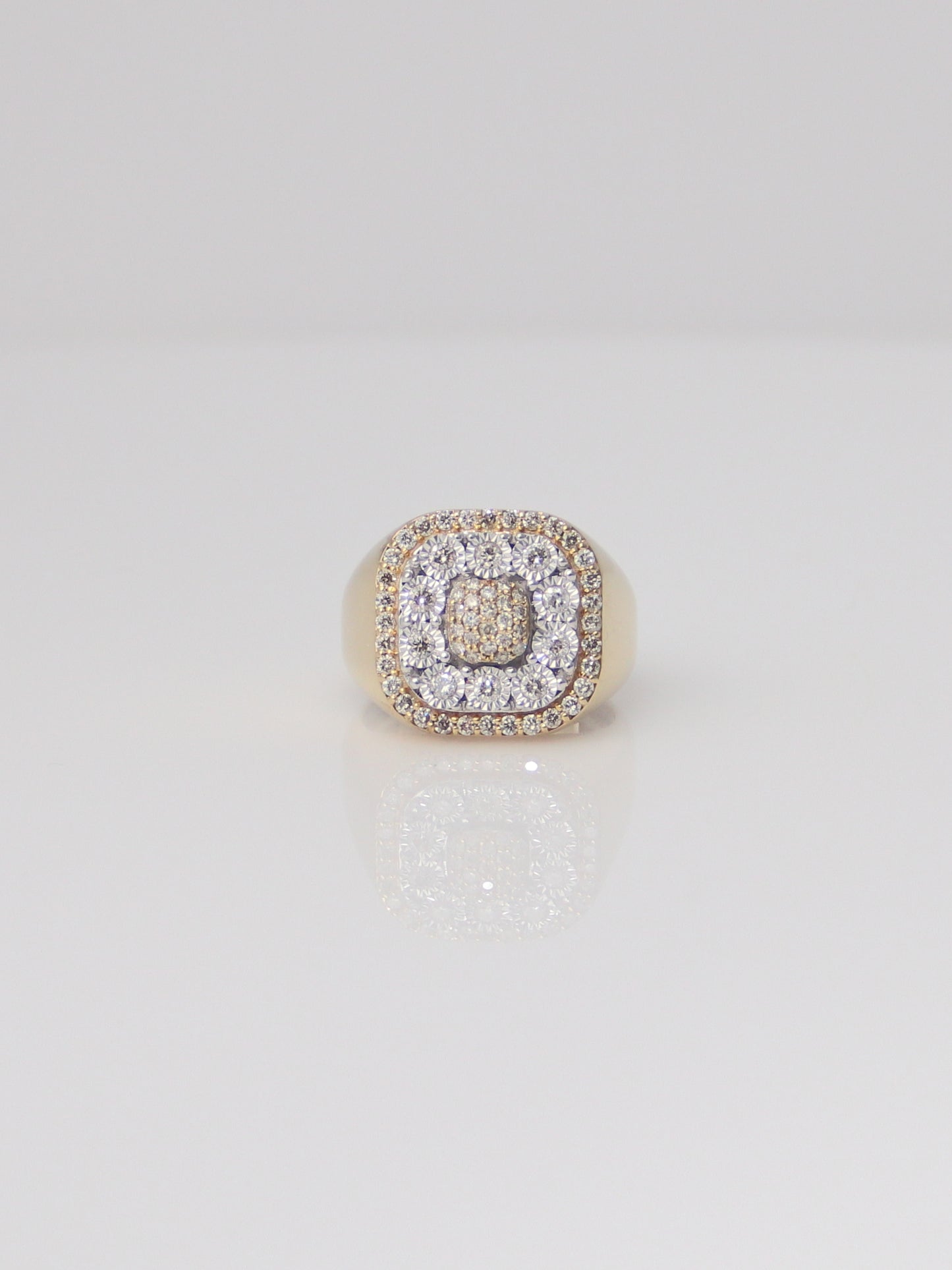 10K Yellow Gold Diamond Cluster Ring