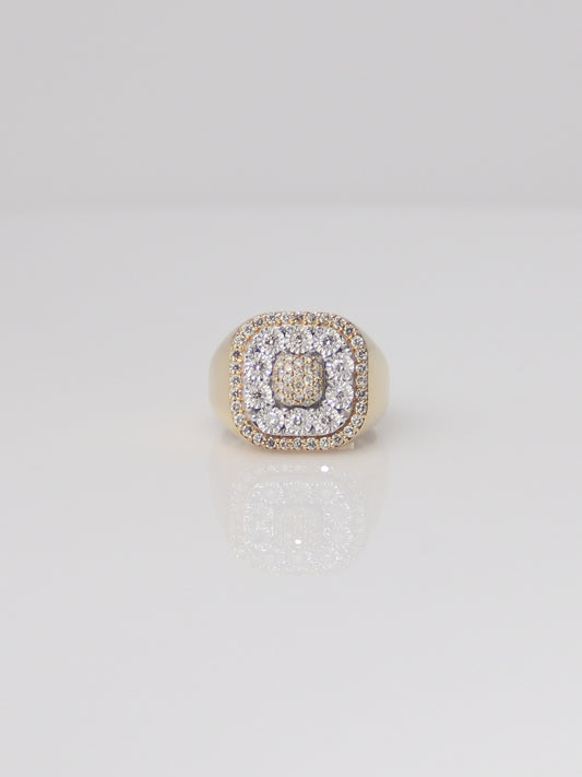 10K Yellow Gold Diamond Cluster Ring