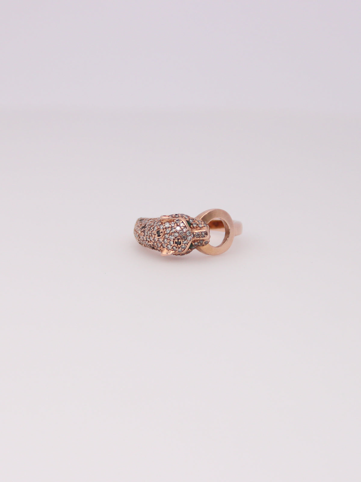 14K Rose Gold Effy Leopard Emerald and Diamond Ring
