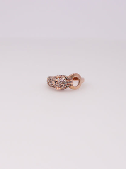 14K Rose Gold Effy Leopard Emerald and Diamond Ring
