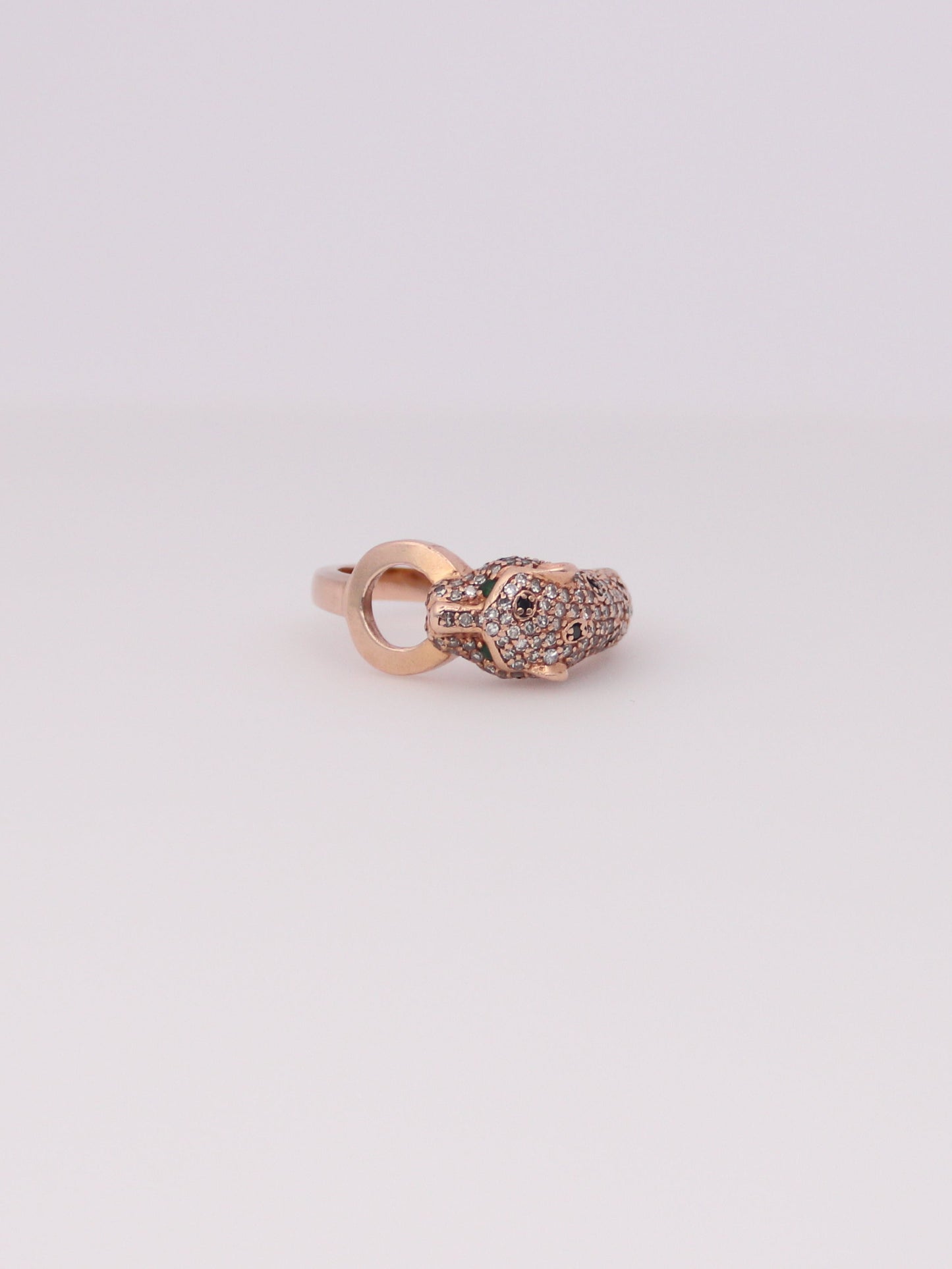14K Rose Gold Effy Leopard Emerald and Diamond Ring