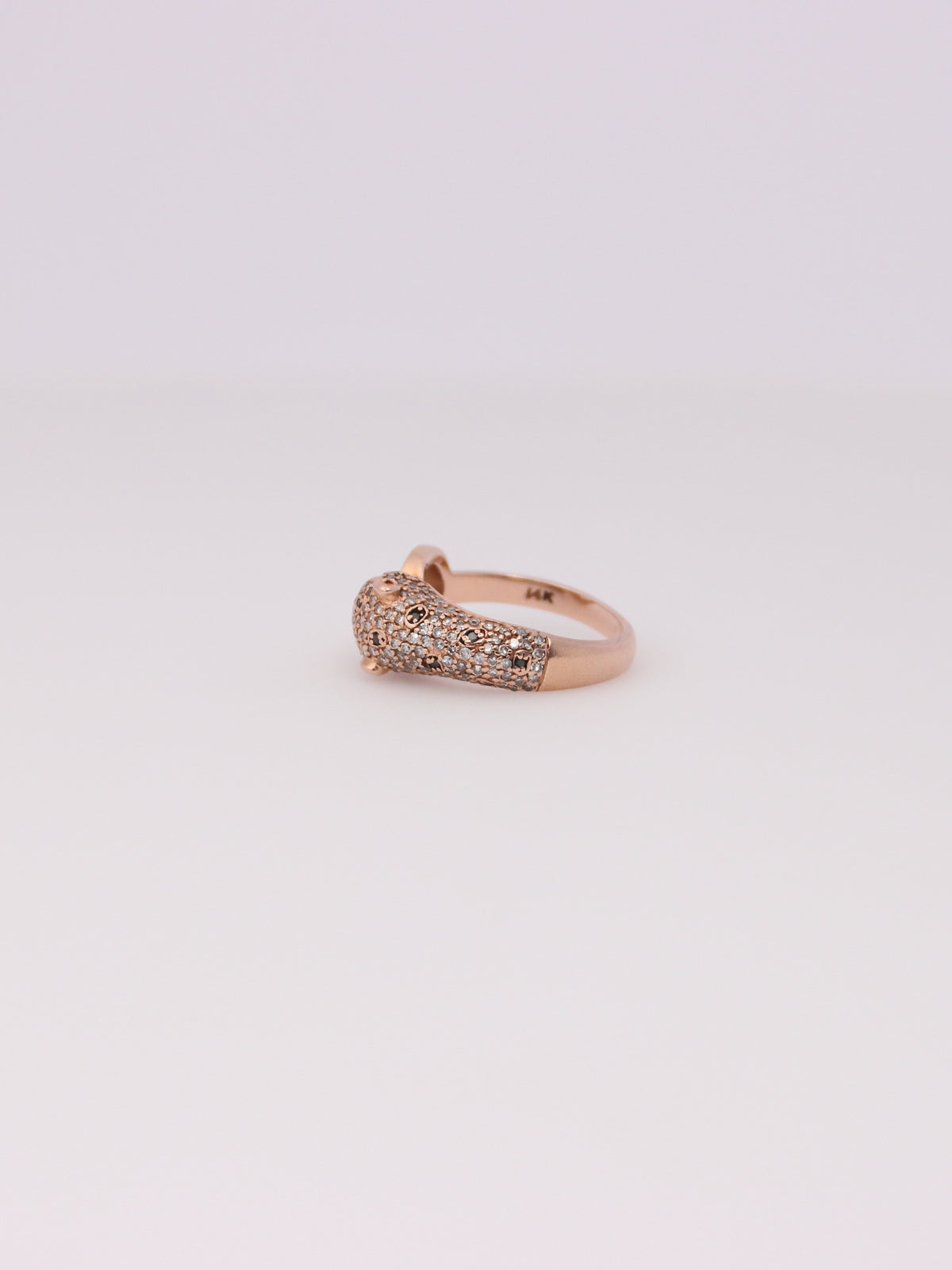 14K Rose Gold Effy Leopard Emerald and Diamond Ring