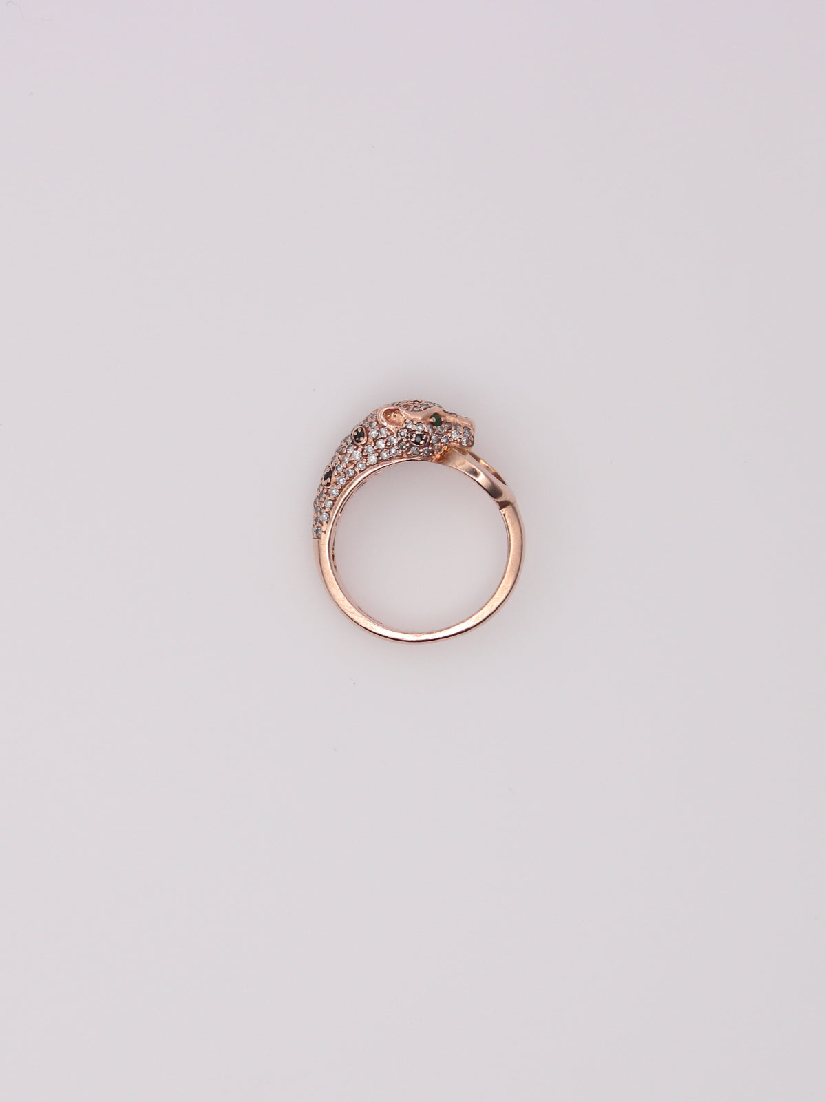 14K Rose Gold Effy Leopard Emerald and Diamond Ring