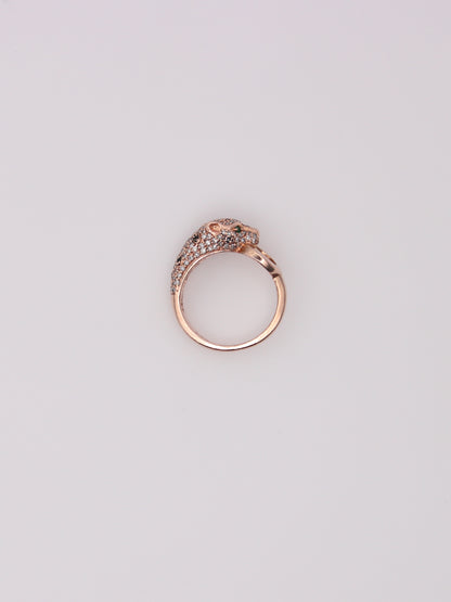14K Rose Gold Effy Leopard Emerald and Diamond Ring
