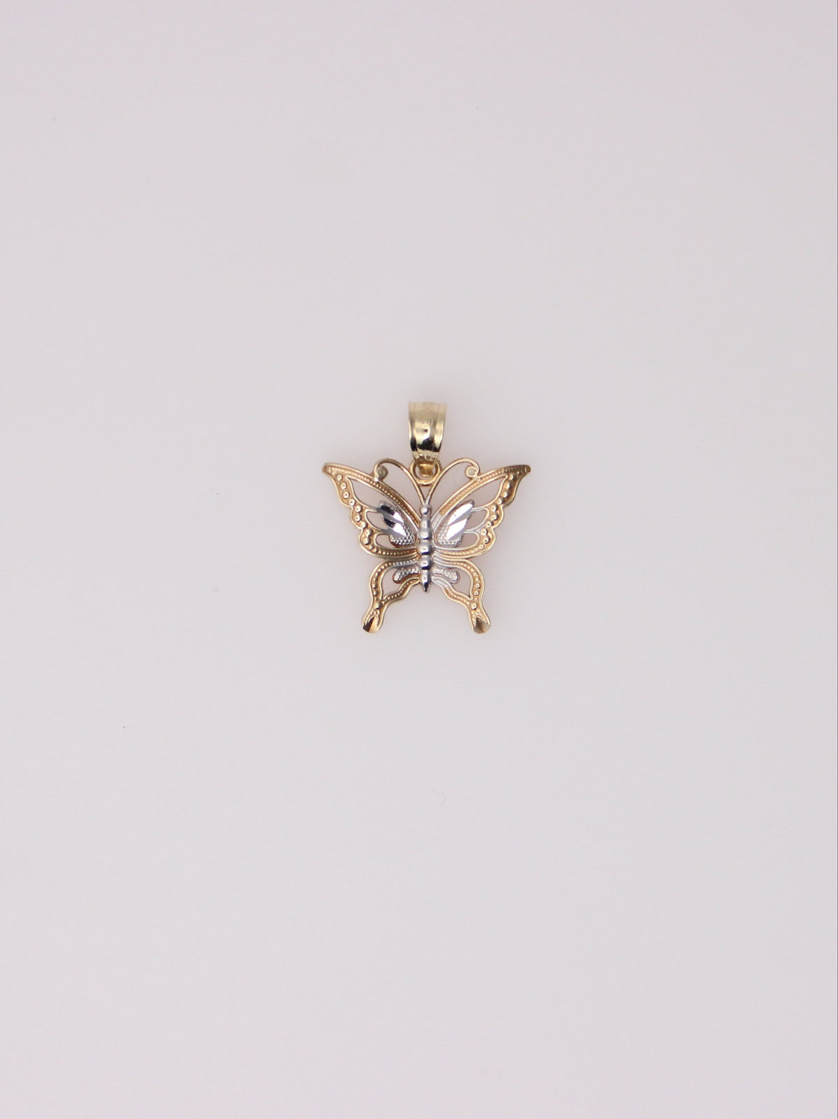 10K Two-Tone Butterfly Pendant
