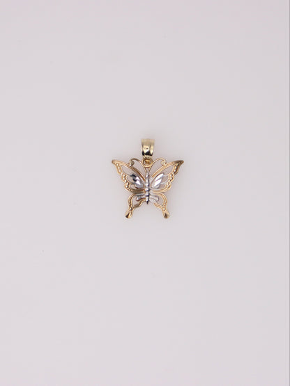 10K Two-Tone Butterfly Pendant