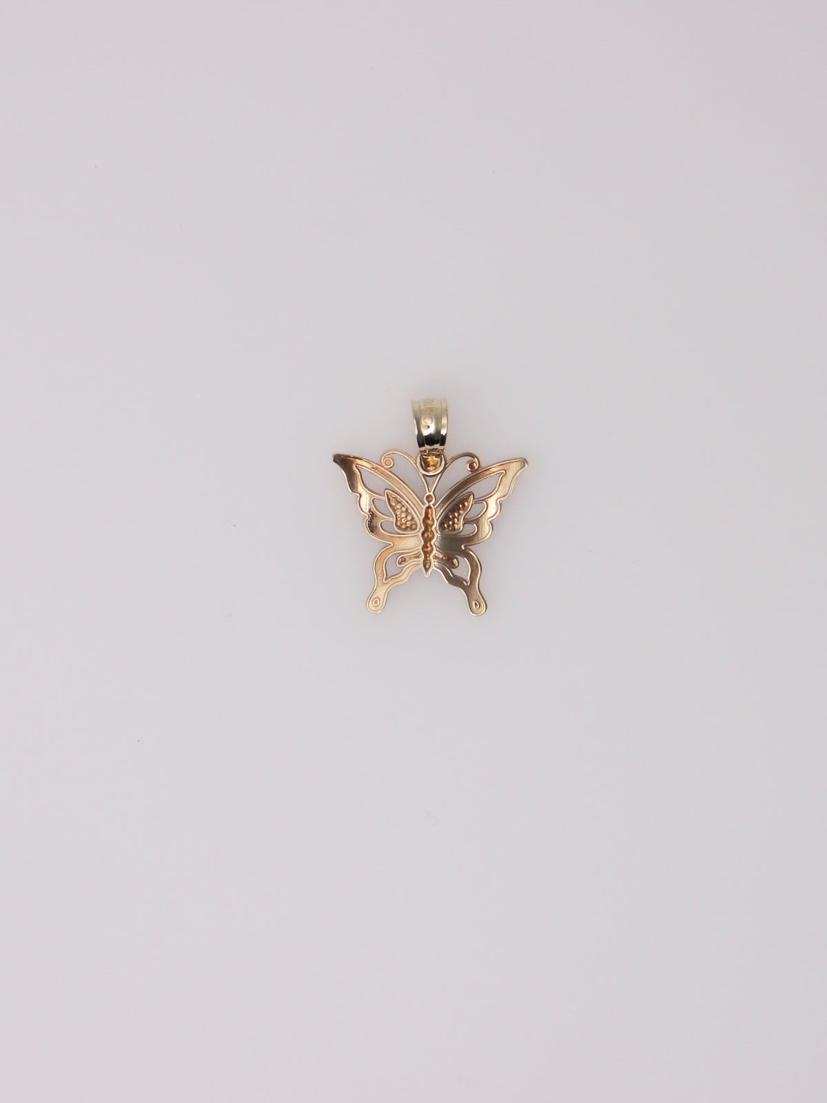 10K Two-Tone Butterfly Pendant