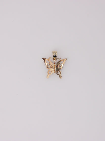 10K Two-Tone Butterfly Pendant