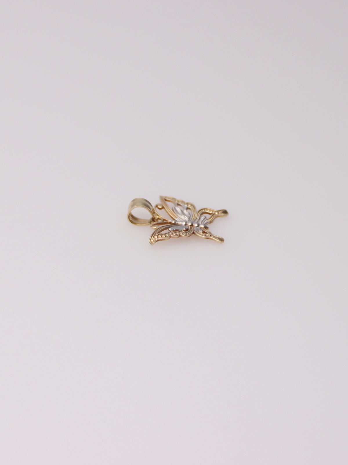 10K Two-Tone Butterfly Pendant