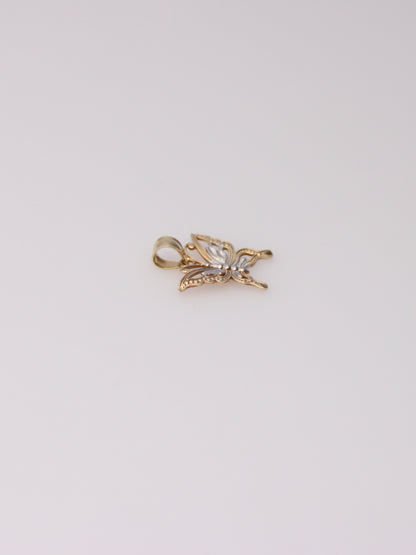 10K Two-Tone Butterfly Pendant