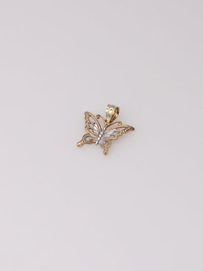 10K Two-Tone Butterfly Pendant
