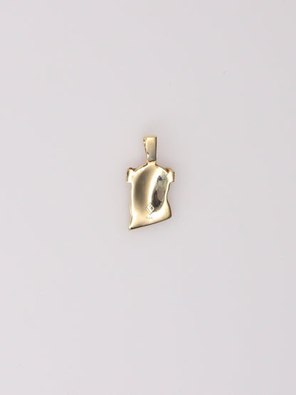 14K Yellow Gold Diamond Jesus Pendant