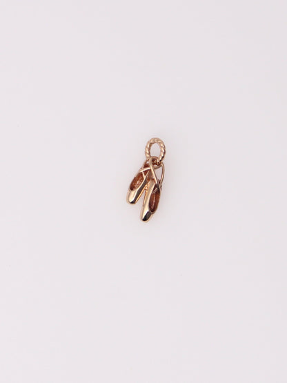 10K Rose Gold Ballet Slippers Pendant