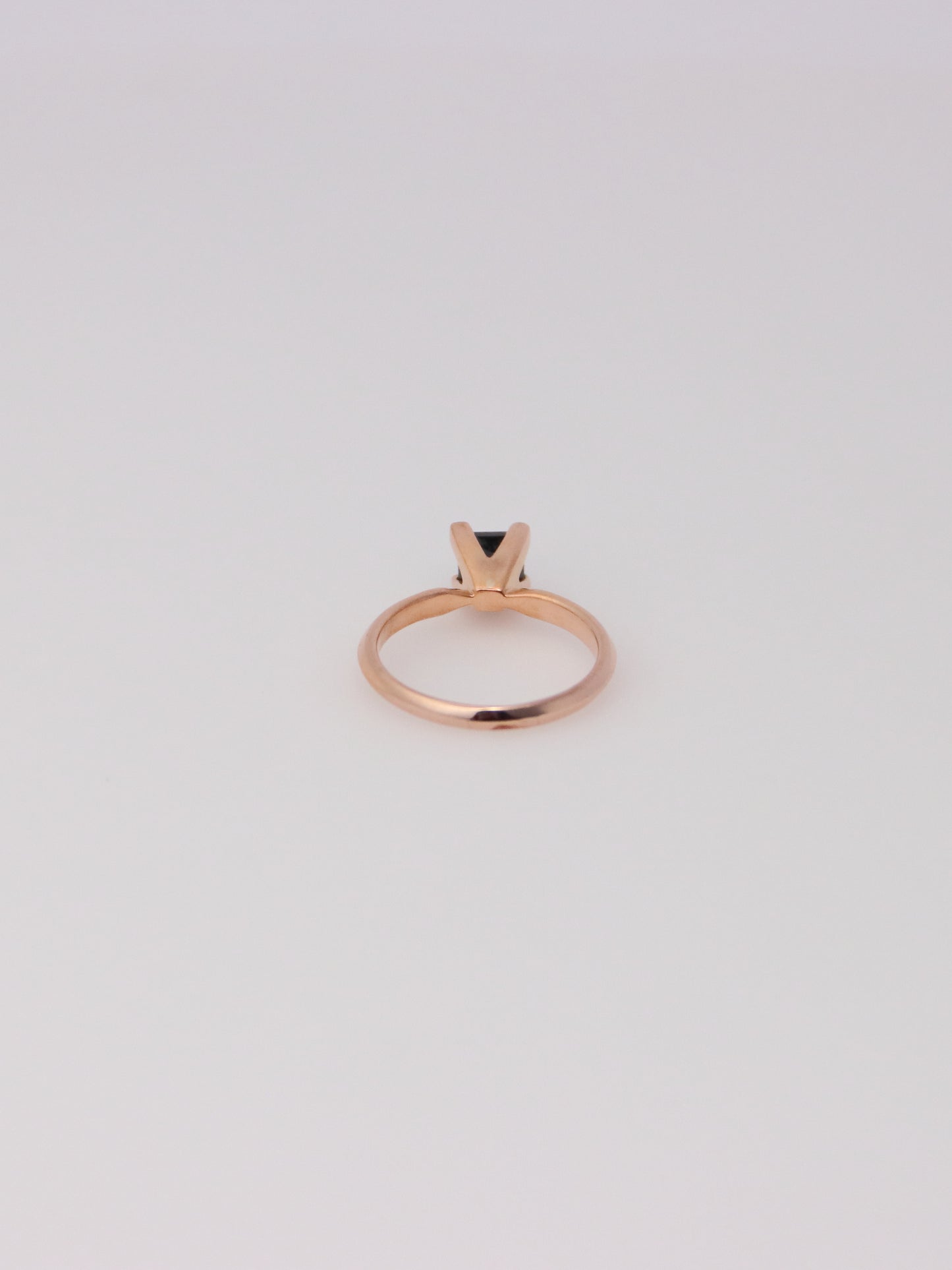 10K Rose Gold Princess Black Diamond Ring