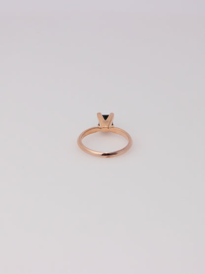 10K Rose Gold Princess Black Diamond Ring