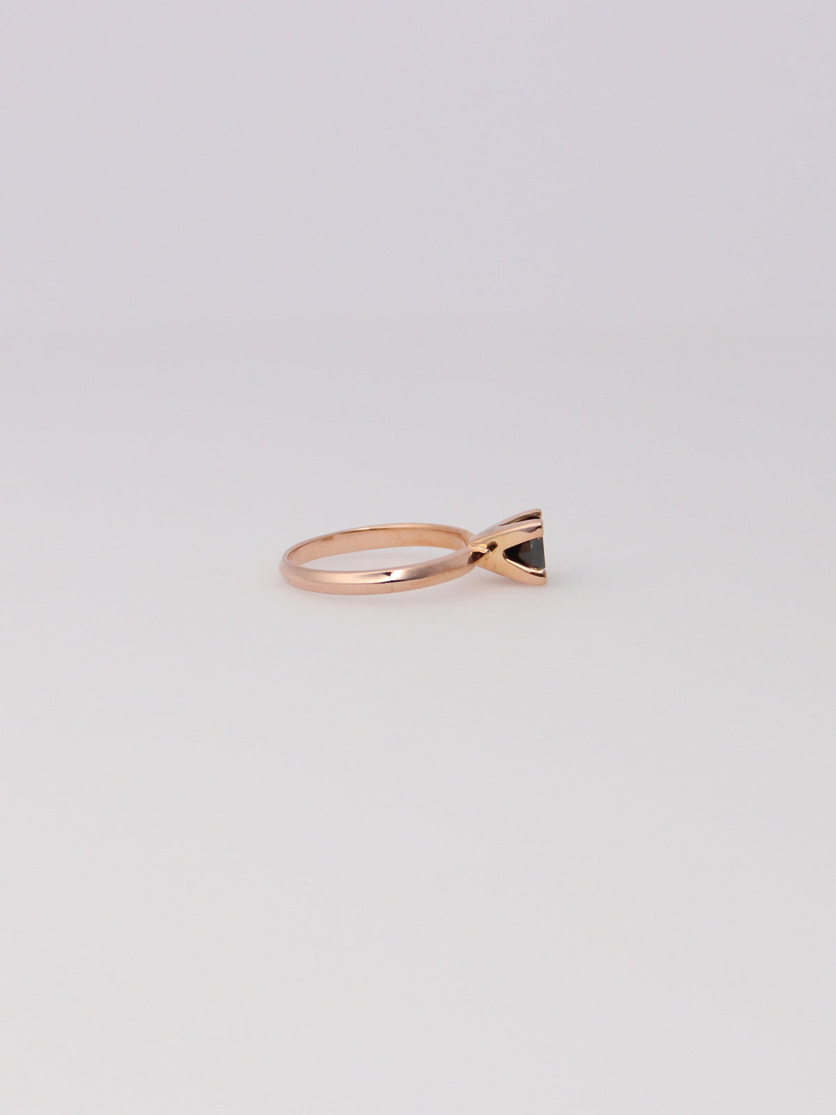 10K Rose Gold Princess Black Diamond Ring