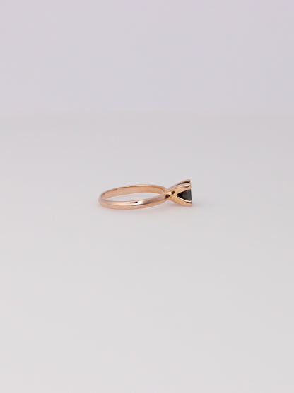 10K Rose Gold Princess Black Diamond Ring