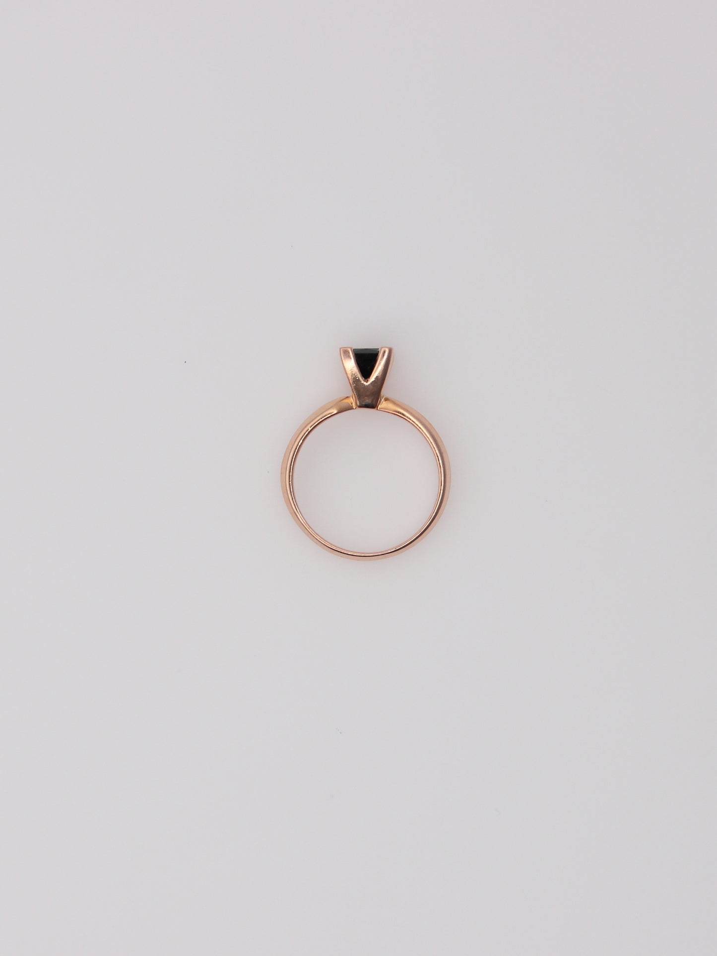10K Rose Gold Princess Black Diamond Ring