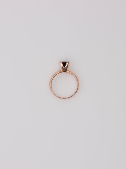 10K Rose Gold Princess Black Diamond Ring