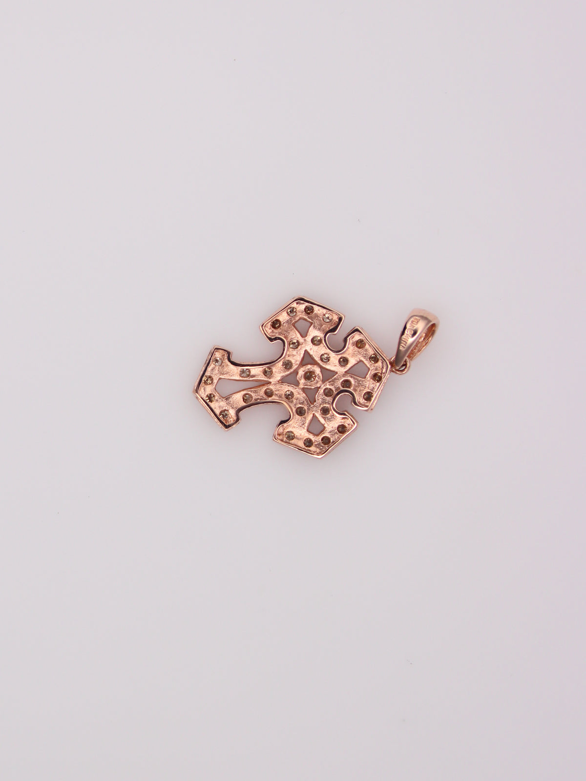 10K Rose Gold Chocolate Diamond Cross Pendant