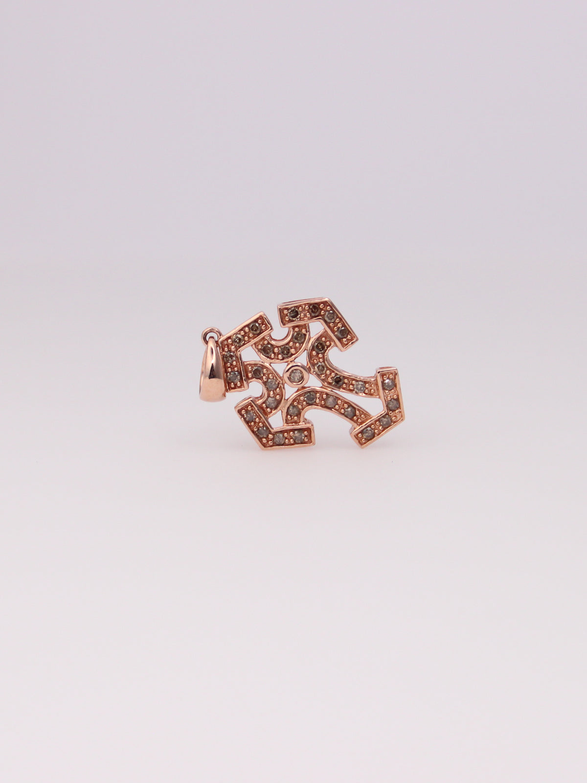 10K Rose Gold Chocolate Diamond Cross Pendant