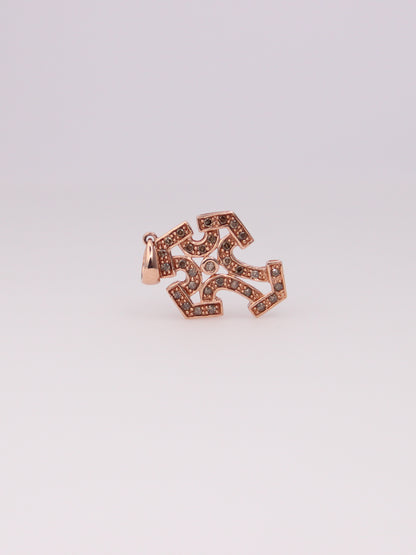 10K Rose Gold Chocolate Diamond Cross Pendant