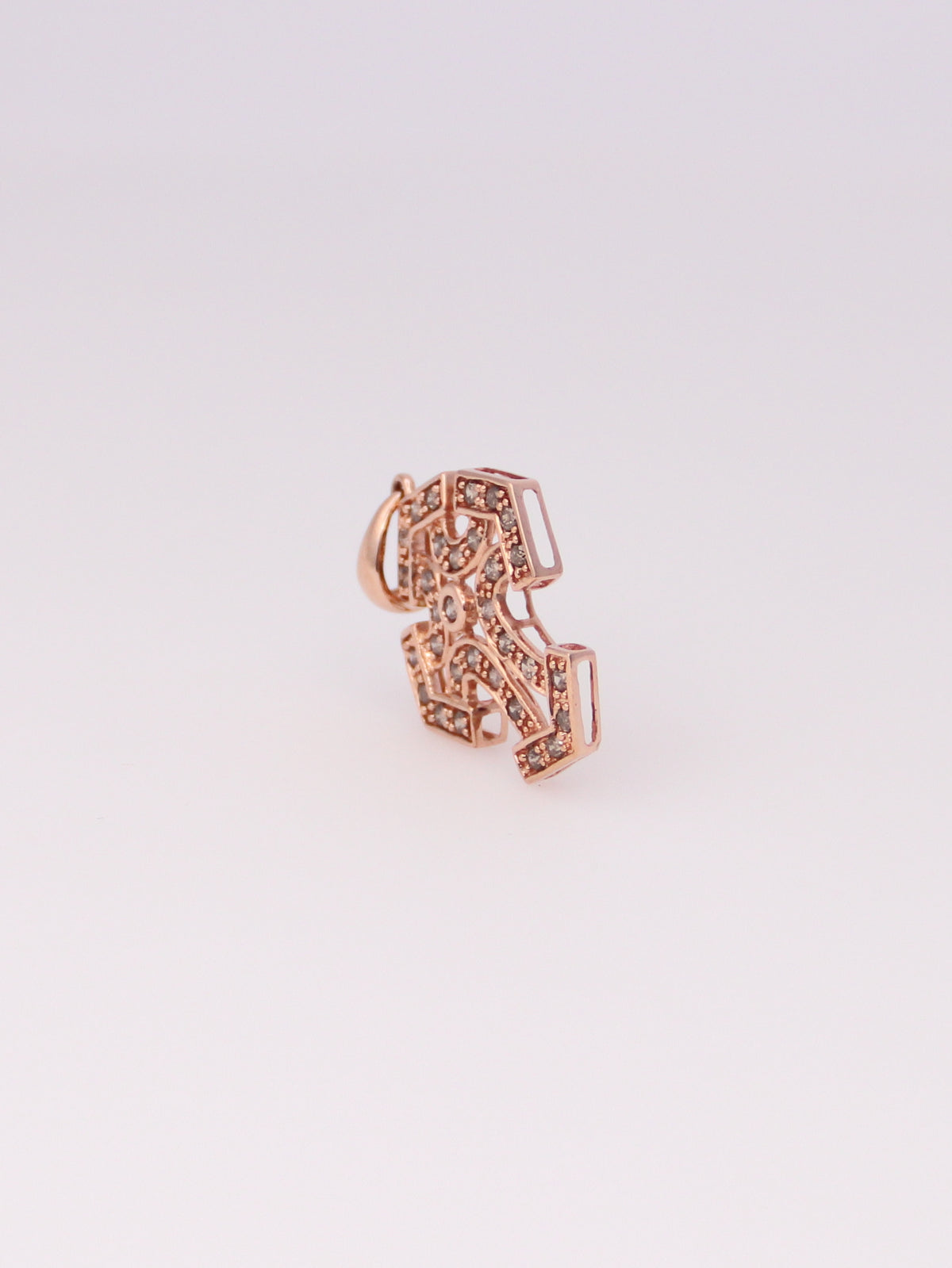 10K Rose Gold Chocolate Diamond Cross Pendant